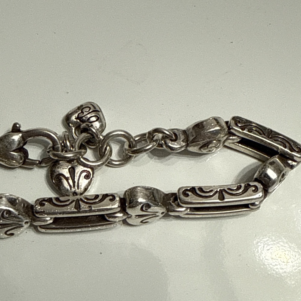 Brighton Silver Tone Heart Link‎ Bracelet 7-8" - Picture 3 of 5